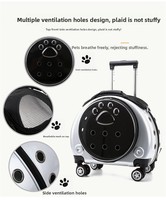 Sac à dos de transport pour animaux de compagnie Premium, type capsule spatiale, avec fenêtre transparente, ventilé, amovible, à roulettes et à main, pour les promenades quotidiennes et les longs trajets