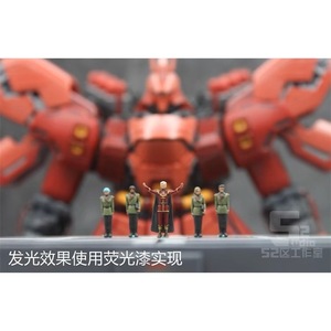 RG HG 1/144 Figuras de PVC Impresas de Alta Precisión, Char de Contrataque con Discurso, con 4 Oficiales, Escena de Hangar - Product Image 5