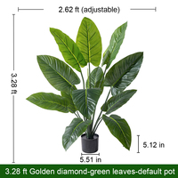Plante artificielle en plastique de haute qualité, 18 têtes, 75 cm, en forme d'oreille d'éléphant, pour la décoration intérieure de la maison, du bureau, de l'hôtel, des occasions de mariage
