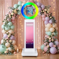 Cabina de Fotos Portátil de Impresión Instantánea, Compatible con iPad de 10.2-13 Pulgadas, para Uso Comercial, Pantalla LCD de 37 Pulgadas, Máquina de Fotos para iPad