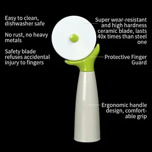 MIDDIA Good Quality Ceramic Blade With Plastic Handle Pizza Cutter Wheel Knife Kitchen Pizza Tools