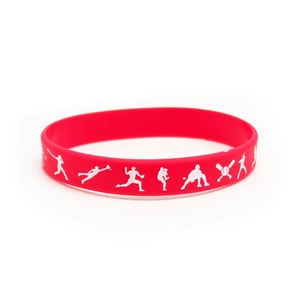 Bracelet en silicone personnalisé pas cher avec logo imprimé pour fête, sport, baseball, festival, bracelet élastique en caoutchouc - Product Image 5