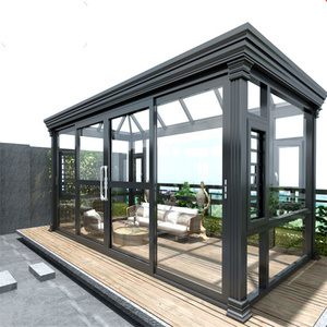 Serre <span class=keywords><strong>en</strong></span> verre DTOP NFRC CE ROHS, Orangerie <span class=keywords><strong>en</strong></span> aluminium verte pour jardin extérieur - Product Image 3