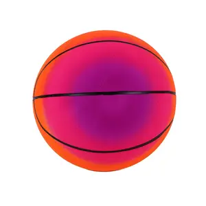 Pelota deportiva de 9 pulgadas, baloncesto arcoíris personalizado, venta al por mayor, juguetes de PVC para niños, pelota de baloncesto colorida