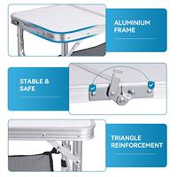 Table pliante d'extérieur universelle multi-appareils, capacité 140 kg, légère, hauteur réglable, en aluminium, pour le camping