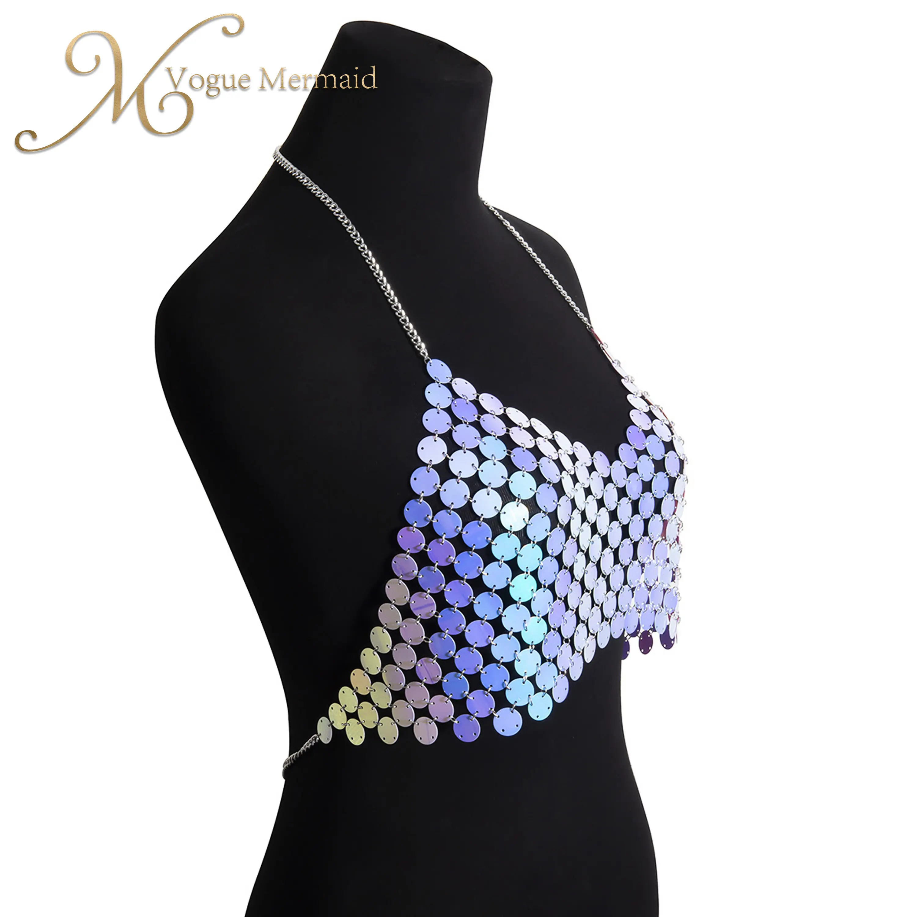 rhinestone sequin cropped top sexy girl sleeveless v-neck tank tops for women in bulk for party/ club
