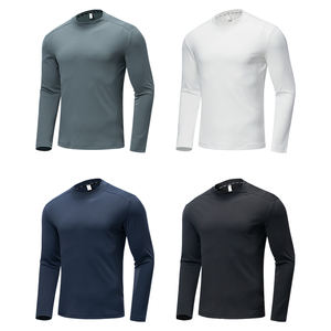 T-shirt moulant à manches longues pour hommes Sport Gym Compression T-shirt à séchage rapide pour entraînement de course à pied T-shirts Vente en gros personnalisé - Product Image 2