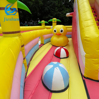 Terrain de jeux gonflable de dessin animé Jungle thème d'amusement parcours d'obstacles gonflable enfants intérieur extérieur trampoline parc rond