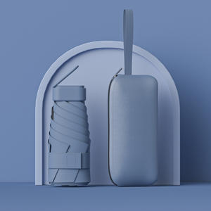 Guarda-chuvas de proteção UV com couro zipper bag , custom 6 dobrável Sunny umbrella com logotipo para meninas - Product Image 6