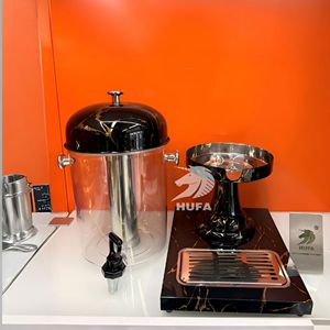 Hufa 8L Stainless Steel <b>Drink</b> <b>Dispenser</b> Black Gold Round Freestanding For Hotel Restaurant - Product Image 3