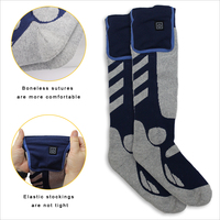 Chaussettes Chauffantes Électriques Rechargeables de Haute Qualité pour Sports d'Hiver en Extérieur, Mi-Mollet et Tricotées