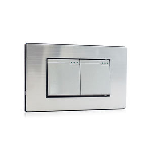 K श्रृंखला स्टेनलेस स्टील दक्षिण अमेरिकी दीवार स्विच 2 गिरोह 1 - Product Image 2