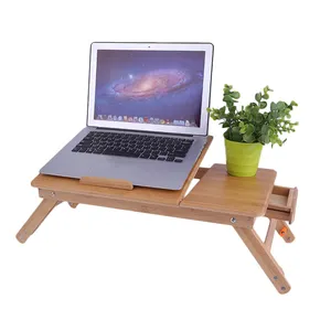 Adjustable Laptop Desk Super Top Laptop Table 100% Bamboo Desk Foldable Breakfast Serving Bed Tray