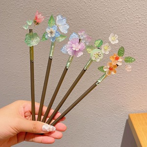 Wholesale New <strong>Chinese</strong> Ancient Style Step Shake Floral Design Sandalwood <strong>Hairpin</strong> Fashionable Versatile High-end for Women Wedding - Product Image 2