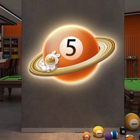 Peintures décoratives pour salle de billard, art mural de fond de salle de billard, peintures lumineuses d'ambiance LED