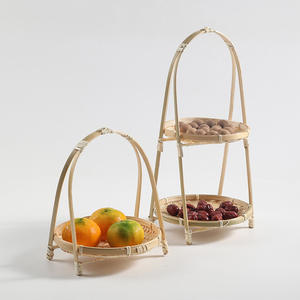 Panier en bambou tissé à la main, plateau à thé artisanal naturel, panier à fruits, plateau à pâtisserie, décoration de mariage, cadeau, taille standard - Product Image 2