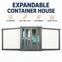 Maison préfabriquée extensible à double aile de 40 pieds, assemblage rapide, maison pliable pour l'hébergement temporaire en station balnéaire, directement de l'usine, AU US EU