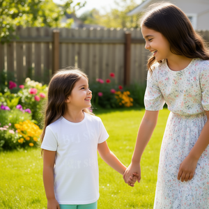 Camiseta para niña pequeña con la inscripción 'Promovida a hermana mayor' para niñas, de algodón blanco - Product Image 3