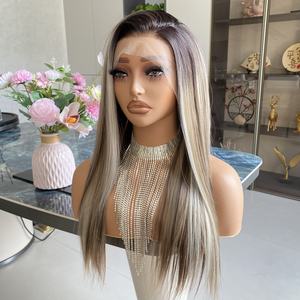 Pelucas de Fibra Futura a Precio de Fábrica, Color Marrón con Reflejos, Sintéticas, 13x4, Transparentes, HD, Sin Pegamento, Línea de Cabello Natural, Lisas y Sedosas - Product Image 3