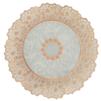 Set de table rond en PVC doré métallisé, design classique, écologique, résistant à la chaleur et à l'eau, pour la décoration de table à manger