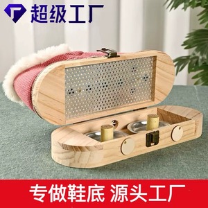 Zapatos de Moxibustión de Madera Long Yipan con Bandeja de Acero Inoxidable para la Salud de los Pies, Uso Doméstico - Product Image 3