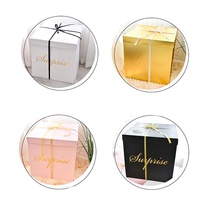 joyeux anniversaire saint valentin, cadeau fort, Transparent, rose bleu or, boîte Surprise, Ballon avec hélium