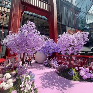 Venta al por mayor romántica Flor de <span class=keywords><strong>Jacaranda</strong></span> púrpura rama 3 tenedores árbol de <span class=keywords><strong>Jacaranda</strong></span> Artificial para Navidad y Año Nuevo decoración de eventos - Product Image 5