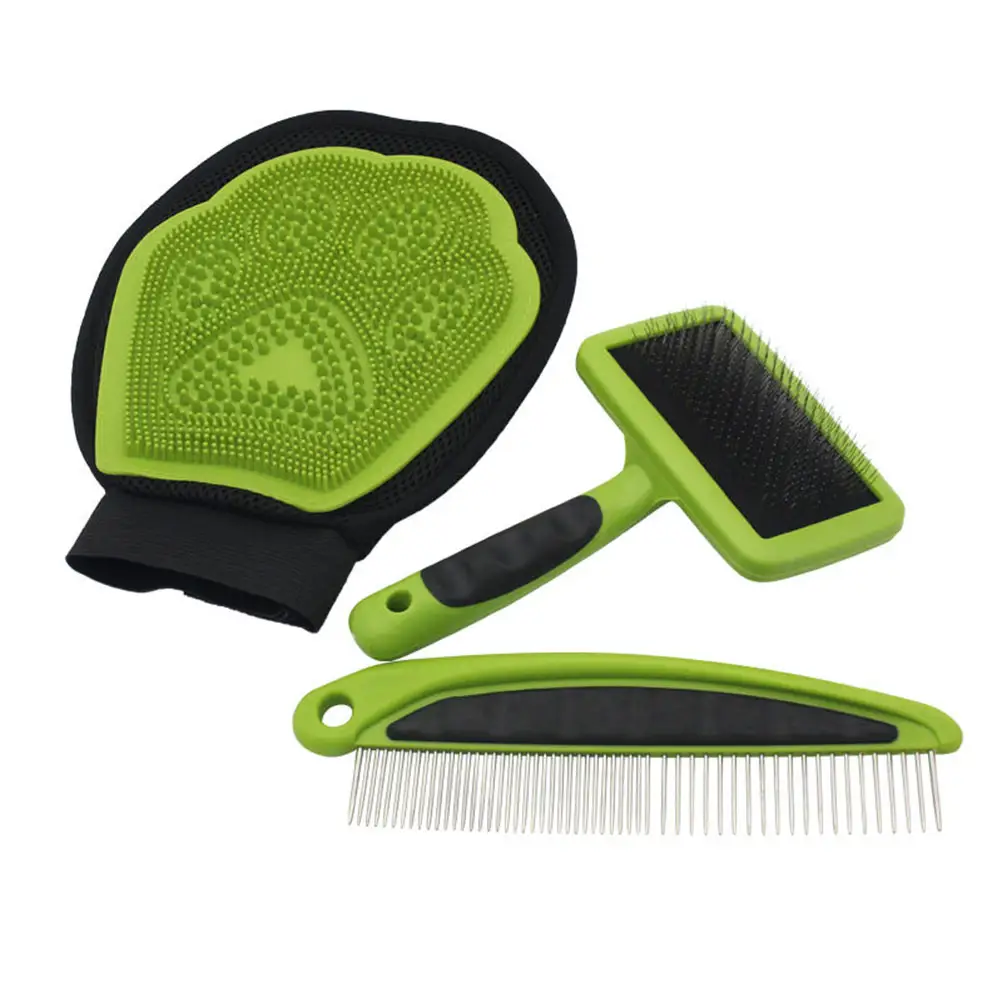 3 in 1 Pet Dog Bathing Cleaning Grooming Brush Comb Sets