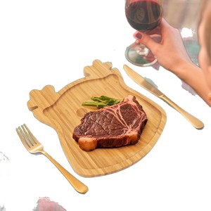 Bandeja de Madera Ecológica con Temática Navideña, Plato de Cena con Forma de Reno Hecho a Mano para Bistec, Postre y Fiestas - Product Image 6