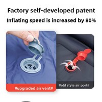 Matelas de camping gonflable transfrontalier pour l'extérieur avec pompe à pied, gonflage automatique, motif pressé, en TPU, avec oreiller