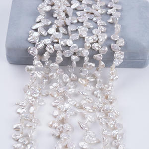 Perles d'eau douce naturelles de 7 à 10 mm, perles baroques, fil, trou de tête, pétales de fleurs régénérés, bricolage, fabricant de Zhuji, perles en vrac - Product Image 2