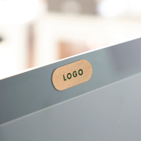 Curseur de couverture de webcam pour ordinateur portable avec logo personnalisé, papier kraft, carton, autocollant de couverture de confidentialité, bloqueur de diapositives