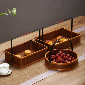 New Japanese-style rattan woven storage box, <b>bamboo</b> woven food box, tea room accessory, rattan surface <b>bamboo</b> box, <b>bamboo</b> box - Product Image 3