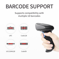 HZTZ - Escáner de Código de Barras CMOS con Cable, Buen Precio al por Mayor, 1D CCD QR, Interfaz USB Portátil, 300 Escaneos/Segundo, 1 Año de Garantía