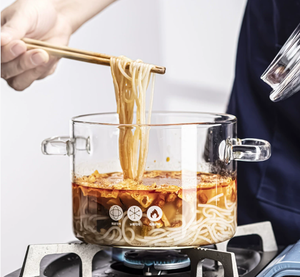 Olla de Vidrio Transparente de 1600 ml, Gran Capacidad, Olla de Vidrio para Cocina Doméstica <span class=keywords><strong>con</strong></span> Dos Asas, Utensilios de Cocina, <span class=keywords><strong>Panela</strong></span> De Vidro - Product Image 6