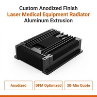 Radiateur en aluminium extrudé sur mesure, anodisé haute précision, pour équipement médical, découpe laser personnalisée