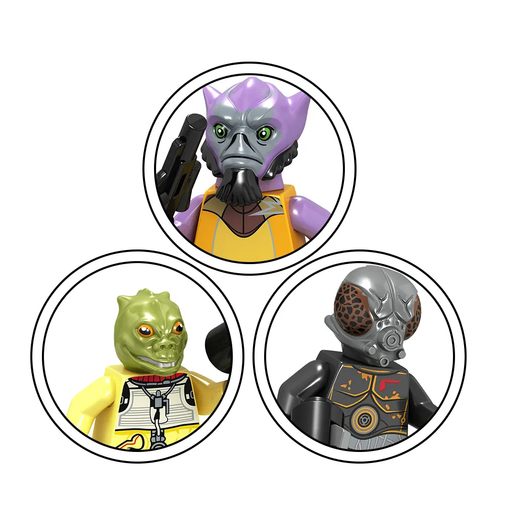 MG0208-0210 l'Empire contre-attaque film Bossk 4-Lom Zeb Orrelios guerres de l'espace Mini briques d'action modèle blocs de construction enfants jouets