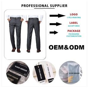 Oversize <span class=keywords><strong>a</strong></span> <span class=keywords><strong>righe</strong></span> laterali plissettate abito da uomo bianco nero cotone formale tuta regolabile <span class=keywords><strong>pantaloni</strong></span> Chino larghi - Product Image 5