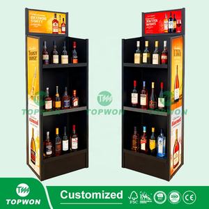 Estante de exhibición de metal de supermercado personalizado, estante de exhibición de piso de metal de 3 niveles y 4 niveles, soporte de exhibición de metal para cerveza, bebidas, vino - Product Image 3
