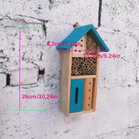 Hôtel à insectes en bois massif alvéolé, étanche, à suspendre en extérieur, pour jardin et pollinisation