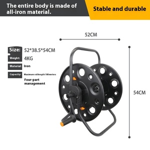 Grande rullo automatico portatile del <span class=keywords><strong>tubo</strong></span> <span class=keywords><strong>per</strong></span> l'autolavaggio che innaffia i fiori lo stoccaggio dell'automobile <span class=keywords><strong>per</strong></span> l'agricoltore famiglie metallo tubi da giardino bobine - Product Image 3