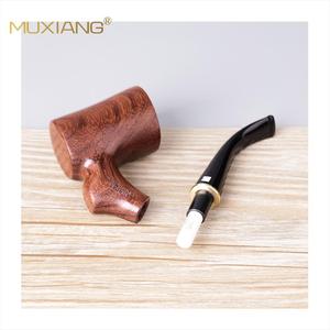 MUXIANG Wooden Smoking Pipe Bent Type Solid Wood Tobacco Pipe For Personal Gift - Product Image 5