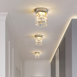 Minimalist Nordic-Style Iron Ceiling Pendant Lamp Crystal Three-Color Temperature for Balcony - Product Image 2
