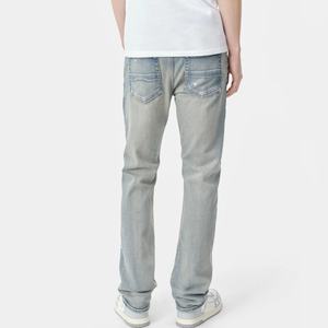 กางเกงยีนส์เดนิมผู้ชายทรงสลิมวินเทจสีน้ำเงินฟอกแบบทำลายพิเศษ ดีไซน์แฟชั่น เอวกลาง ระบายอากาศได้ดี สวมใส่สบาย - Product Image 6