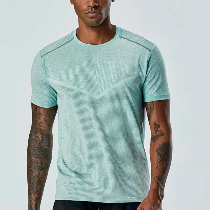 Vente en gros Logo personnalisé T-shirts vierges compressés séchage rapide vêtements d'activité Gym entraînement course T-shirts hommes t-shirt