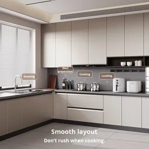 Juego de Muebles de Cocina Modernos y Minimalistas Santopova con Electrodomésticos Integrados - Diseño Elegante para la Renovación del Hogar - Product Image 2