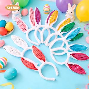 YACHEN Peluş Tavşan Kulakları Saç Bantları Sevimli Tavşan Kulakları Parti Saç Bantları Aksesuarları Paskalya Partisi Kostüm Malzemeleri - Product Image 3
