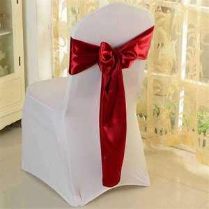 Belles ceintures de décoration de chaise en satin jaune et rose jetables pour la maison et les banquets - Product Image 4