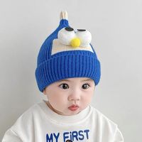 Vente en gros directe d'usine, bonnet tricoté pour bébé de 1 à 5 ans, motif d'oiseau mignon, doublure en polaire douce, bonnet pour enfant, usage quotidien en hiver