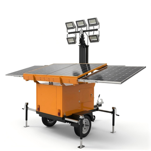 IP65 <b>Solar</b> Portable Mobile <b>Light</b> Tower 60000lm LED Lighting Trailer with Off Grid <b>Solar</b> Energy <b>System</b> - Product Image 1
